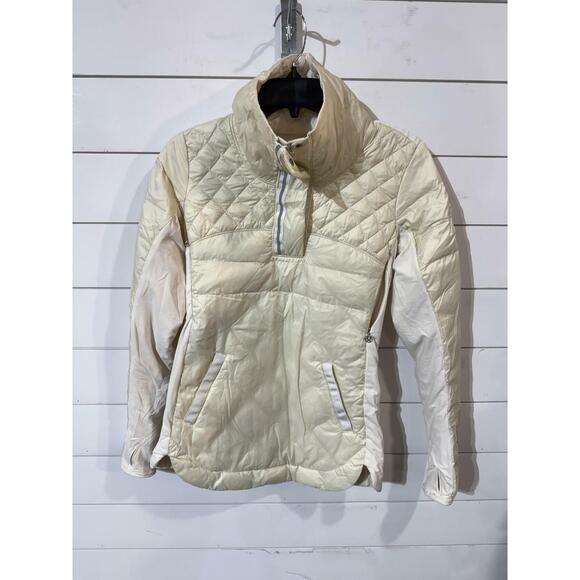 Lululemon Jackets & Blazers - Lululemon Pack It Quilted Down Quarter Zip Pullover Jacket Cream Ivory 4